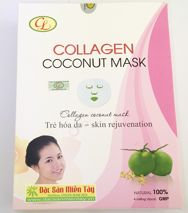 Mặt nạ dừa collagen được chiết xuất từ dầu dừa nguyên chất Bến Tre